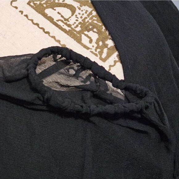 ☀️A New Day, Black flowy dress with sheer arms. NWT, Size-L - Picture 6 of 7